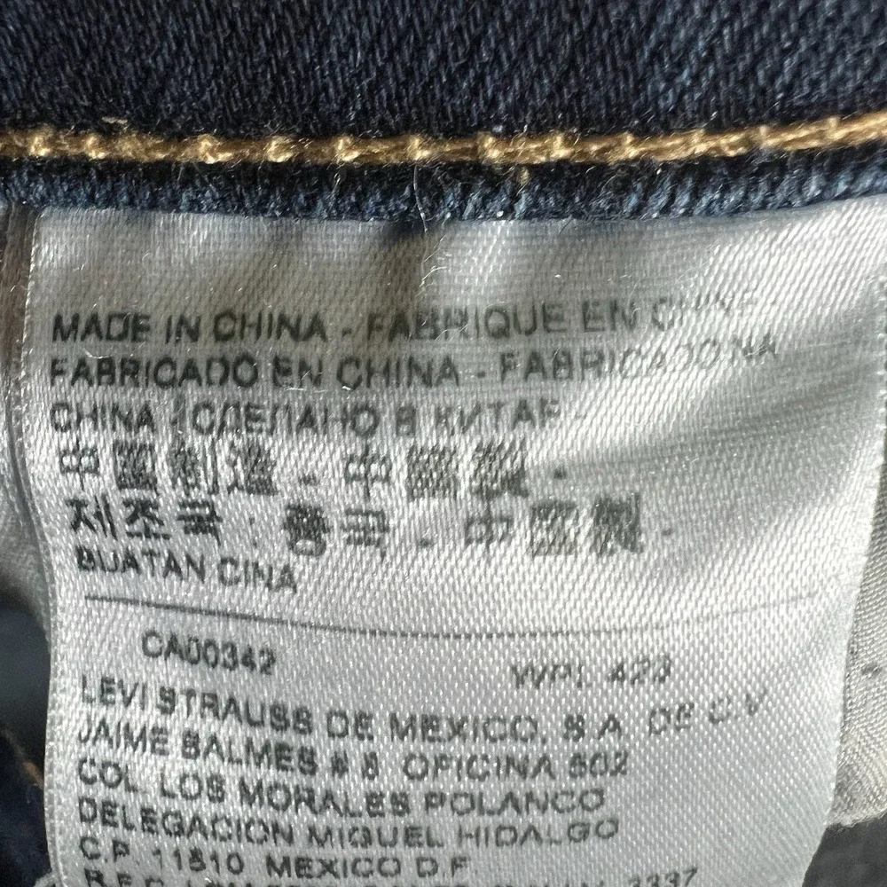 Levi's 711 Skinny Jeans‎ Women W30 L31 Dark Wash Stretch Blue Repaired Read